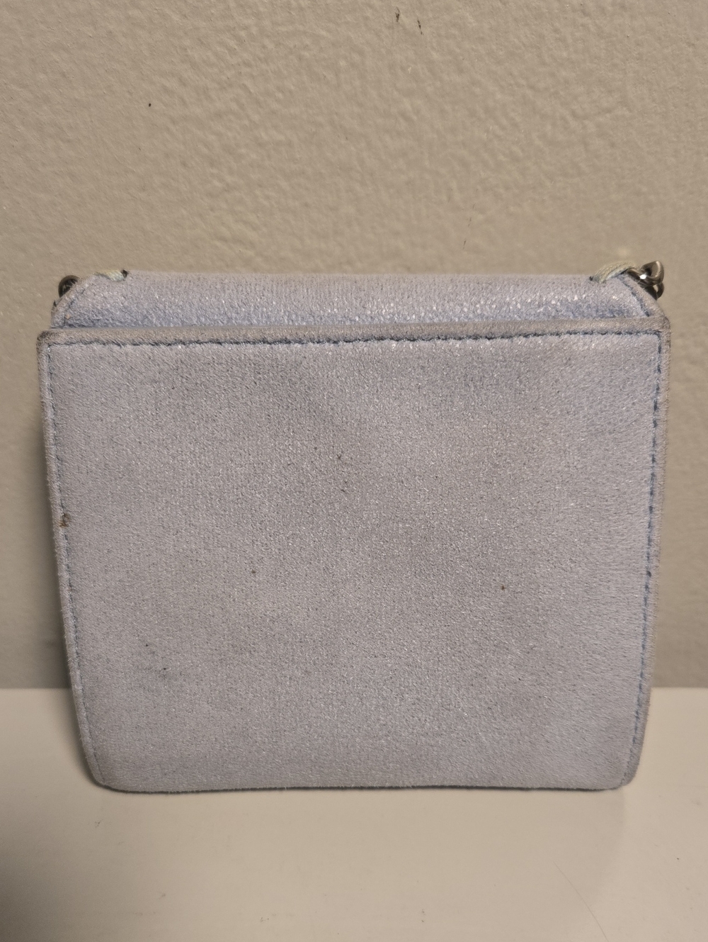 Stella McCartney light gray/blue mini chain-trim wallet - Picture 13 of 14